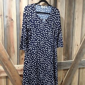 Susan Graver Navy & White Dress